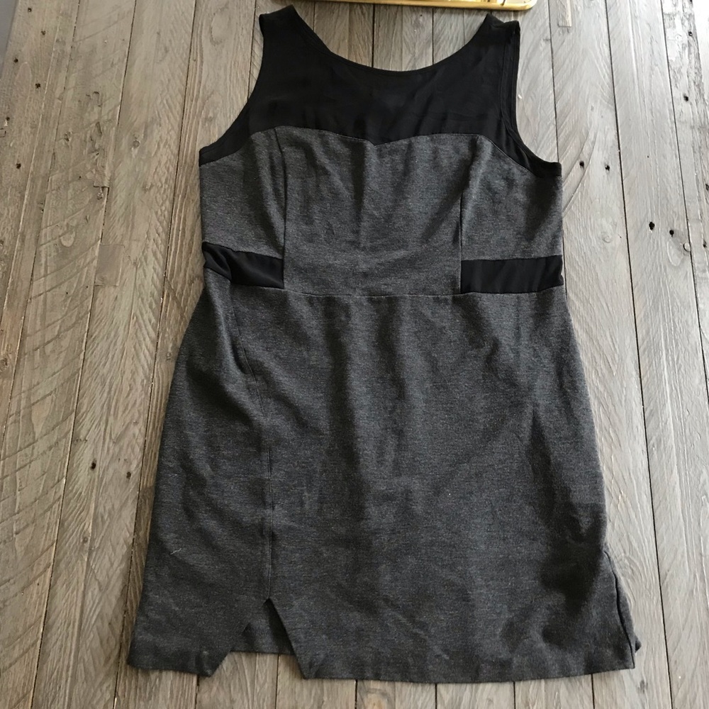 Grey and Black Mesh Dress